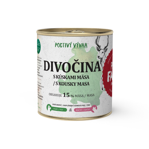 Divočina – Vývar s kúskami mäsa