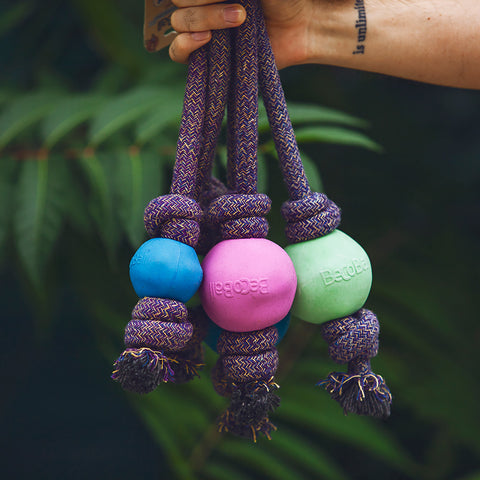 Beco Pets Natural Rubber Ball on Rope